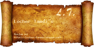 Locher Tamás névjegykártya